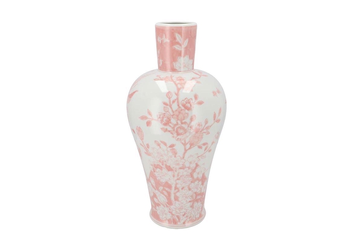 Hailey Pink Porcelain Vase Tube 21x44cm