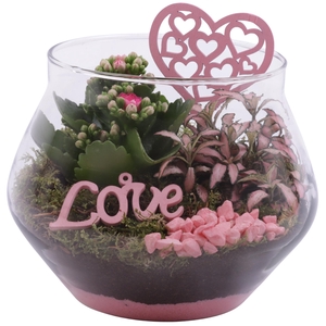 Mothersday Arr. Indoor Glass UFO Vase Ø20cm 2PP