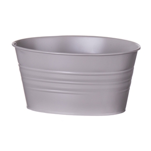 Planter Yates oval 19x13.5x10 taupe grey