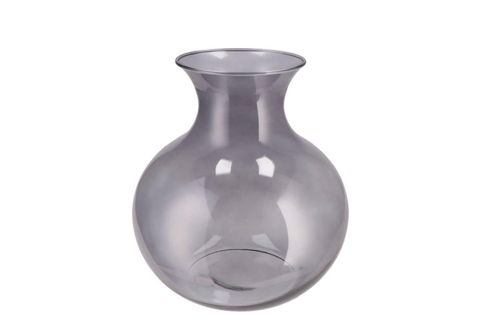 <h4>Mira Smoke Glass Cone Neck Sphere Vase 25x25x27cm Nm</h4>