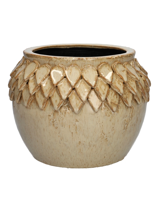 <h4>DF03-740520400 - Pot Ellora d17.5/22xh17 beige</h4>