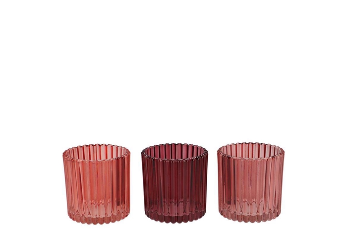 <h4>Roman Red Mix Glass Candle Holder Ass 8x8x8cm Nm</h4>