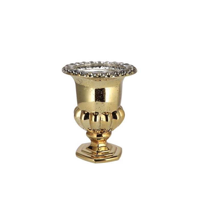 <h4>Taylor Gold Vase On Foot 12x15cm</h4>