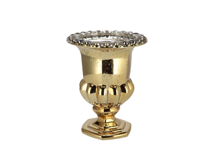 Taylor Gold Vase On Foot 12x15cm