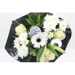 Boeket 3 Roos 3 Germini Kerst Wit