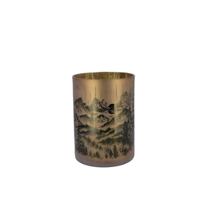 Ruby Gold T-light Mountain Tree 9x10cm