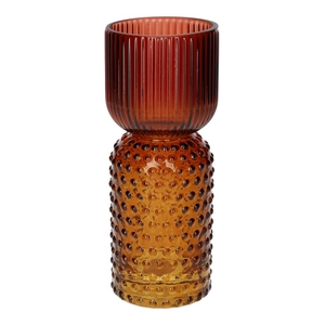 Vase Themba lines d8xh20 red/amber