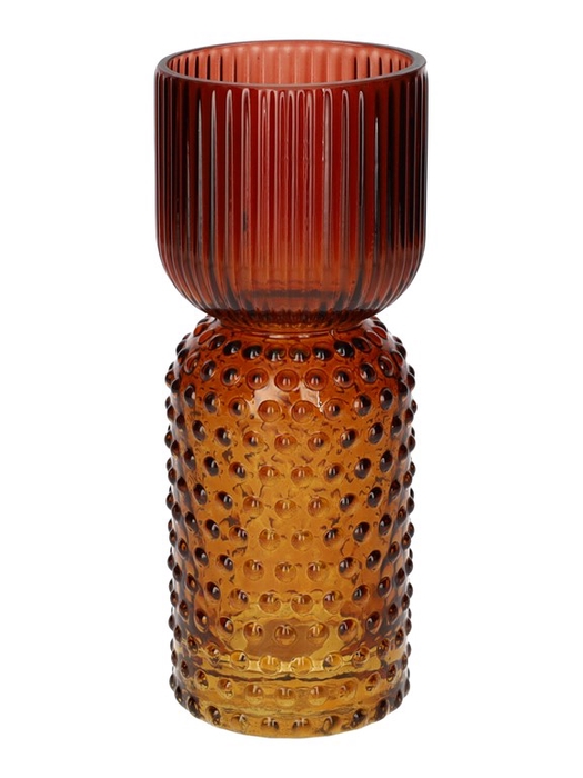 <h4>Vase Themba lines d8xh20 red/amber</h4>