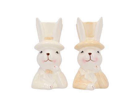 <h4>Easter Ceramic Natural Brown Mix Bunny Hat Ass 7x9</h4>