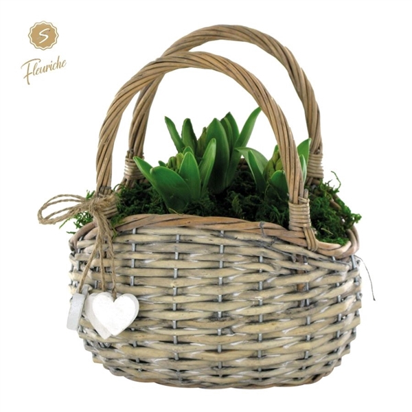 <h4>(3701) Hyacint Basket with Handle 3PP Mos</h4>