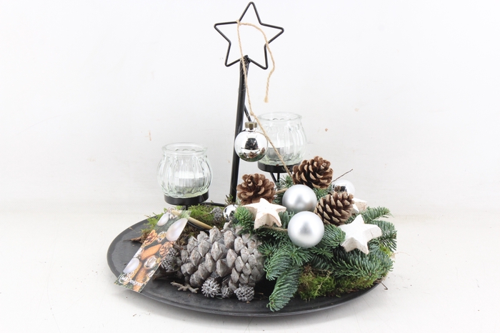 <h4>arr5 Kerst MB - Black plate std ster silver</h4>