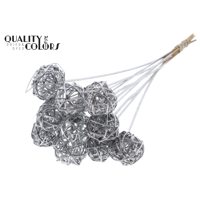 <h4>Bruce Ball 5cm on stem Silver</h4>