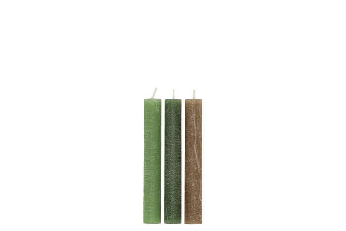 Frosty Green Mix Taper Candle 2x15cm