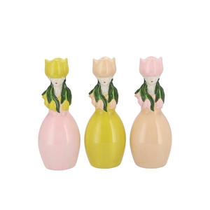 Lucy Dreamy Pink/yell/sand Mix Vase Tulip Woman Ass 9x8x22nm
