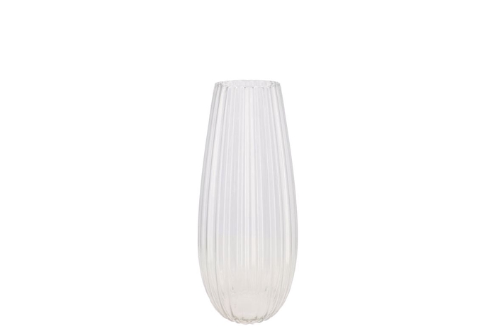Glass Vase Cone Stripes 15x30cm