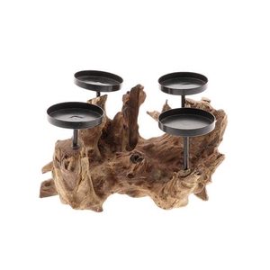 Candleholder 4 Teak Trunk L30W23H18