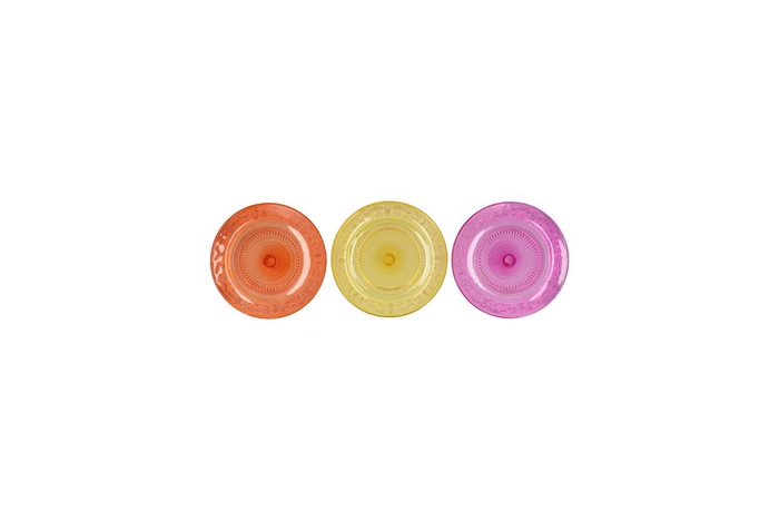 <h4>Dayah Orange Mix Glass Plate 15x2cm Ass P/1</h4>