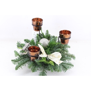 arr5 Kerst PL - Glas schaal 3licht - brons