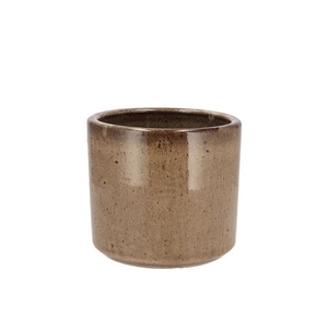 Javea Cilinder Pot Glazed Taupe 11x11cm