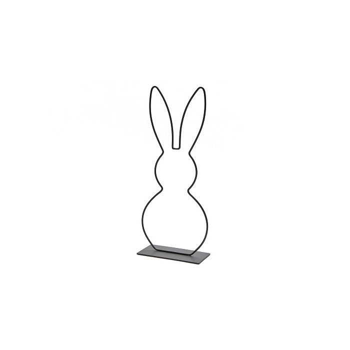 <h4>METAL RABBIT ON BASE 40CM BLACK</h4>