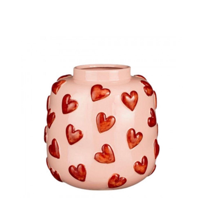 <h4>Valentijn Keramiek Vaas Hearts d28*25cm</h4>