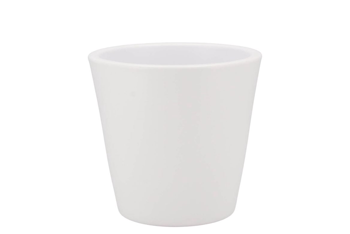 <h4>Vinci Matt White Container Pot 15x13cm</h4>