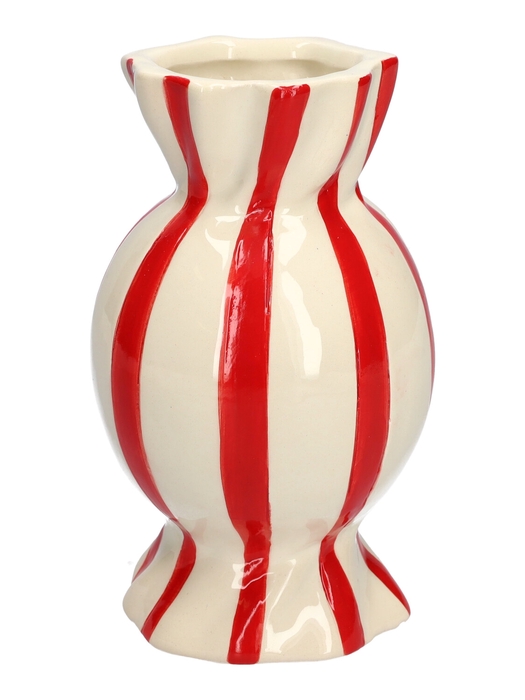 <h4>DF11-666582000 - Vase Candy1 d9/11.5xh20 red/white</h4>