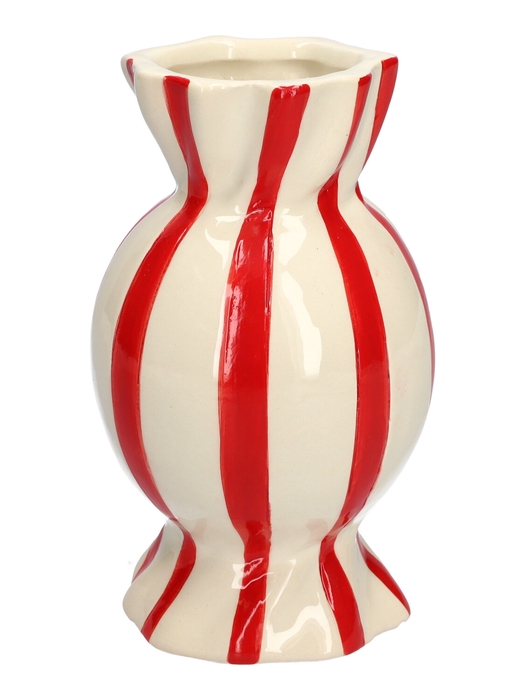 <h4>DF03-666582000 - Vase Candy1 d9/11.5xh20 red/white</h4>