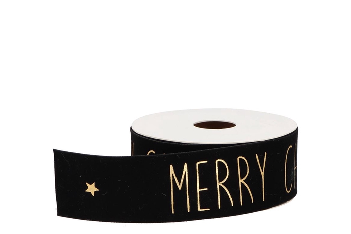 <h4>Ribbon Velvet Christmas 85 Black 5mx40mm</h4>