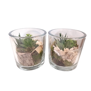 913 GMX / GCI14GMX Cil glas dik mini groenmix + deco naturel