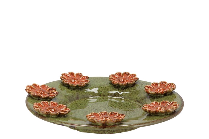 <h4>Riva Green Plate Flower 34x34x8cm</h4>