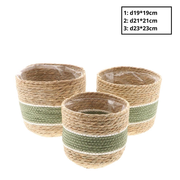 <h4>Basket sets Nora pot S/3 d23*23cm</h4>