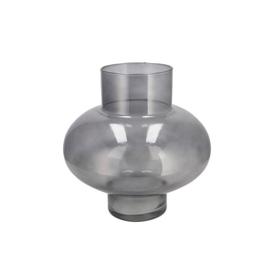 Mira Smoke Glass Bulb Low Vase 30x30x30cm Nm