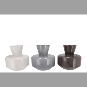 Beau Dutch Grey Mix Neck Sphere Vase Ass 26x25cm