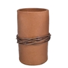 VASO TUBO CERAMICA COM CIPO MARRON