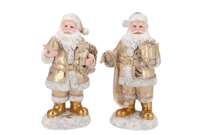 <h4>Lesly White Santa Claus Deco Ass 14x11x27cm</h4>