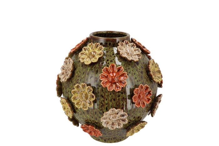 <h4>Riva Wild Green Vase Bol Flower 24x24x25cm</h4>