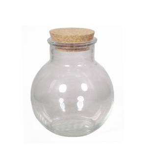 Glass Terrarium Ball vase+cork d09/15*17cm