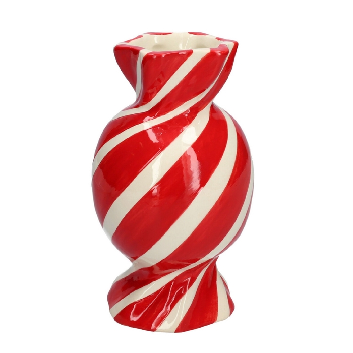 <h4>Kerst Keramiek Candy vaas d7.5/11.5*20cm</h4>