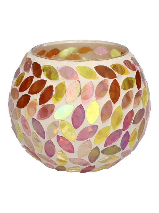 <h4>DF02-740037600 - Candle holder Solira d8/12xh10 multi/white</h4>