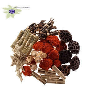 Bouquet Mix Natural 40 Stems With Achillea Orange