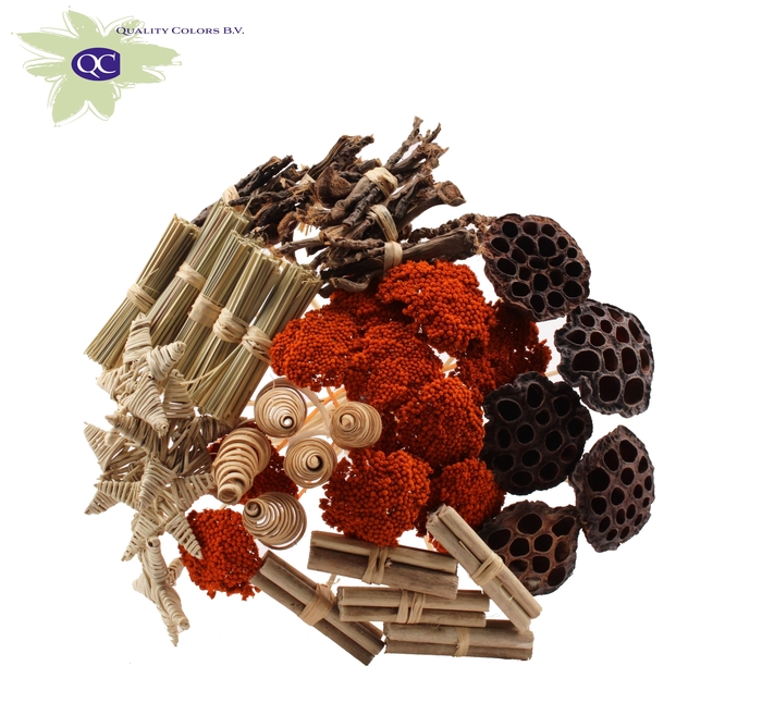 <h4>Bouquet Mix Natural 40 Stems With Achillea Orange</h4>
