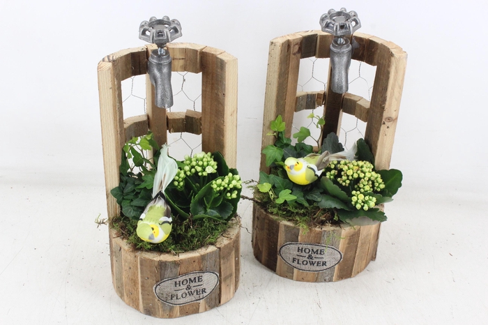 <h4>arr2 TD - Houten waterput - geel/wit</h4>