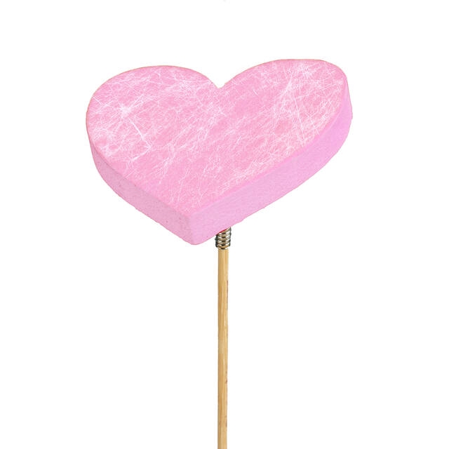 <h4>Pick Heart Fiber foam 7x7cm+50cm stick pink</h4>
