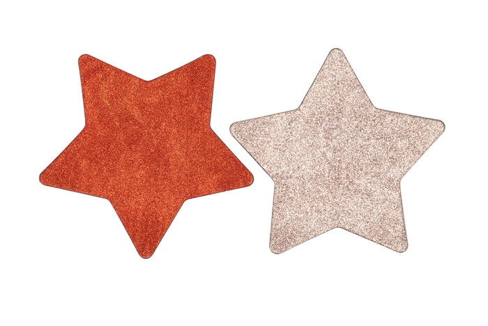 Melamine Shine Rose/copper Plate Star 24x24x1cm