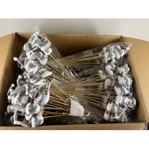 Stick Bird/Snowman 10cm Grey