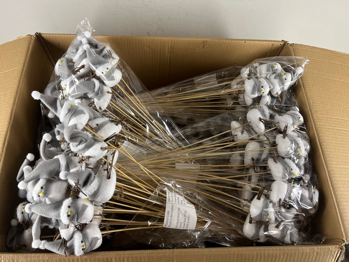 <h4>Stick Bird/Snowman 10cm Grey</h4>