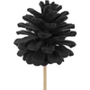 Pick pinecone flock 5-6cm+12cm stick black