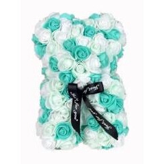 <h4>Beer 25cm turquoise met wit in cadeauverpakking ZOMERMIX !!!</h4>