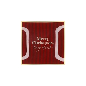 Plate Square Merry Christmas 18x18x2cm